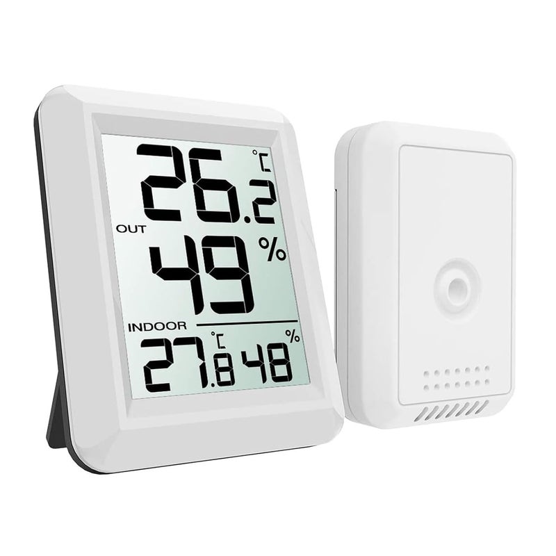 Timloon Digital Indoor Outdoor Thermometer Hygrometer Wireless Weather Station, Temperature Humidity Monitor with 328ft Range Remote Sensor, ℃/℉ Switch for Home, School, Office, Bedroom, Baby Room (Type A) - Image 1